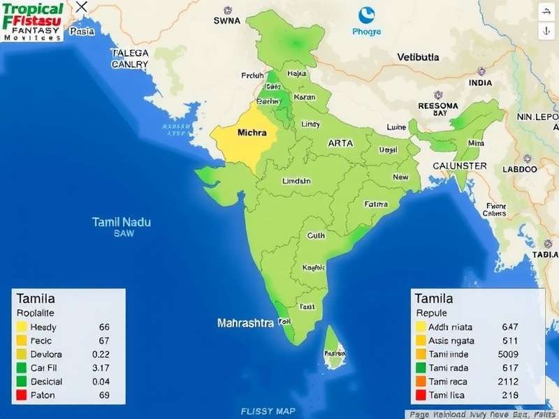 Tropical Fish Fantasy India Regional Download Distribution Tropical Fish Fantasy India Regional Popularity Map - Showing Highest Downloads in Maharashtra and Tamil Nadu