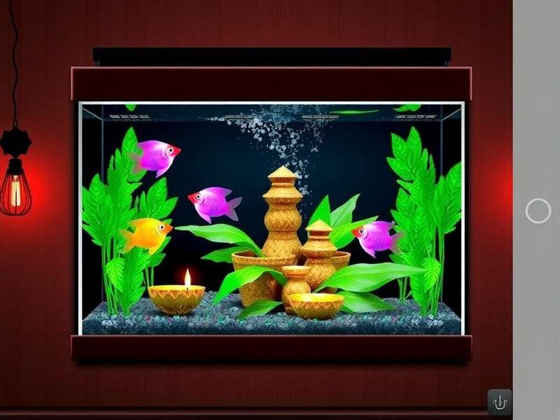 Tropical Fish Fantasy India Introduction Screen Tropical Fish Fantasy India Introduction - Screenshot of Indian Style Aquarium with Diwali Lights